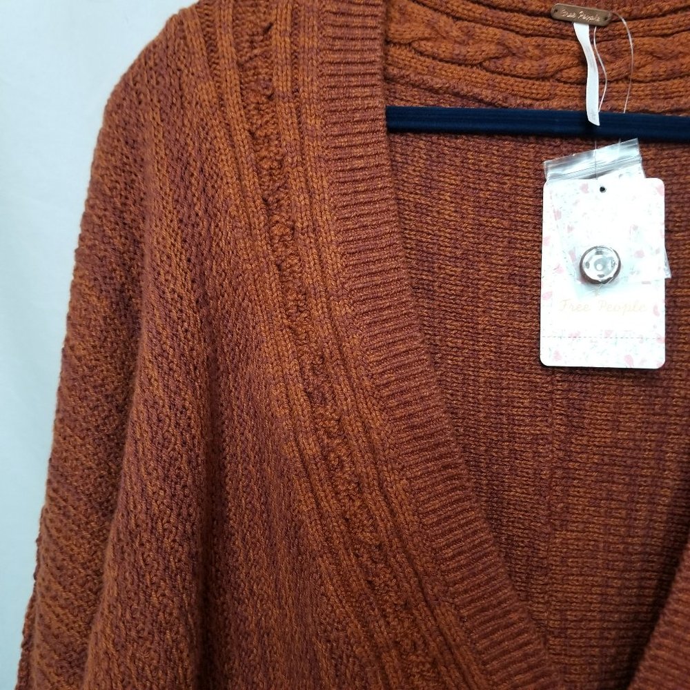 FREE PEOPLE Moon River Cropped Cardigan, Brown - Picture 10 of 10